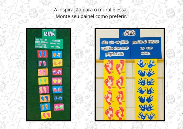Painel de Homenagem para o Dia das Mães – Atividade com Carimbos de Mãos e Pés das Crianças - Imagem 6